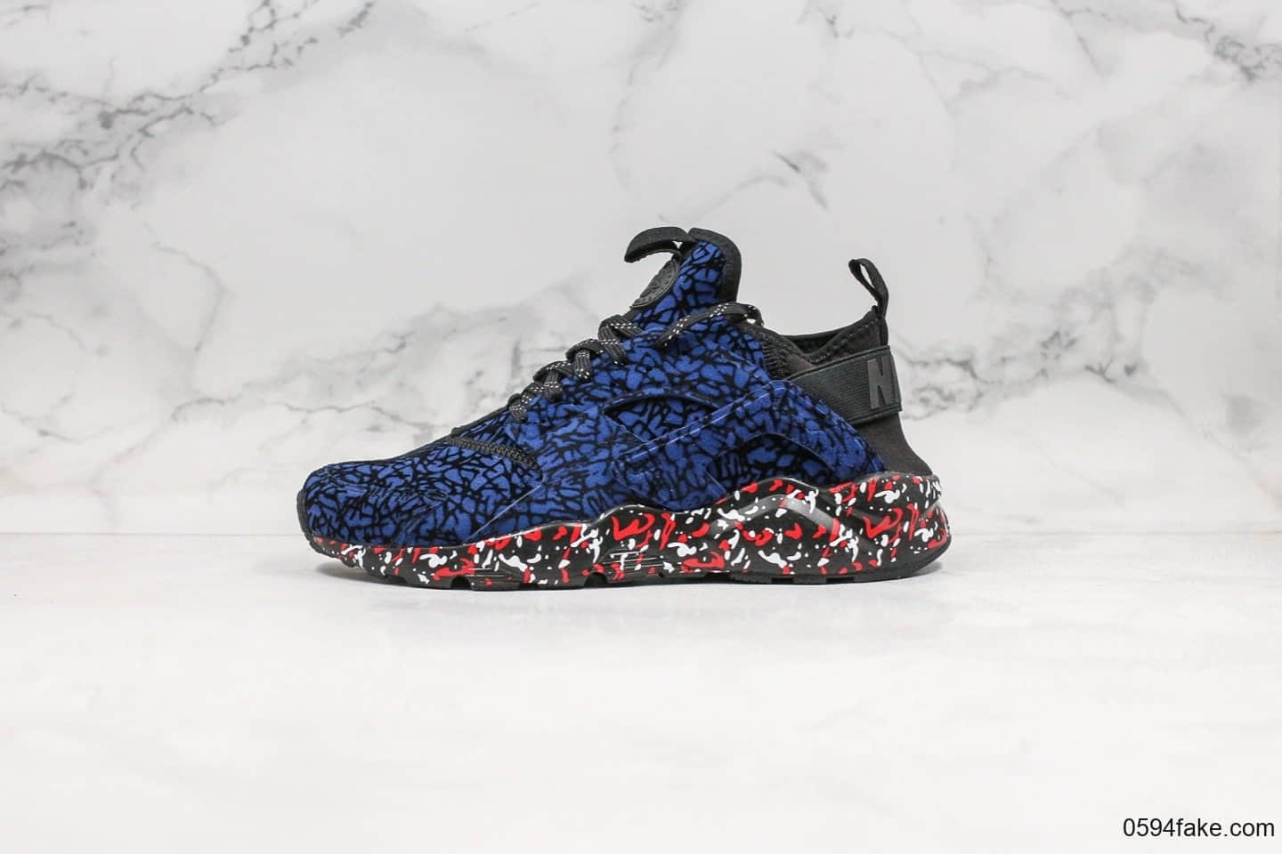 耐克Nike Air Huarache Ultra Suede纯原版本华莱士慢跑鞋篮彩配色内置气垫原盒原标原厂缓震大底 货号:829669-554