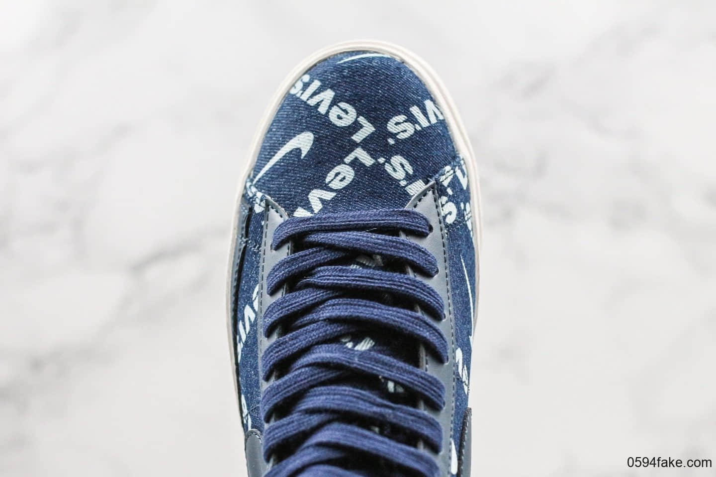 耐克LEVI'S NIKE W BLAZER MID QS HH纯原版本李维斯联名款高帮牛仔蓝帆布开拓者内置气垫原盒原标 货号:LH8238-002A