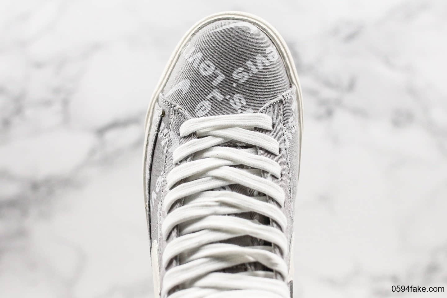 耐克Levi’s x Nike SB Zoom Blazer Mid QS公司级版本李维斯联名款中帮开拓者灰白配色内置Zoom气垫原楦头纸板打造 货号:QB6806-003