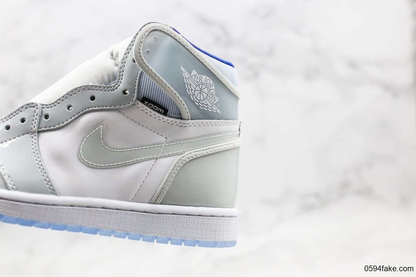乔丹Air Jordan 1 High Zoom R2T纯原版本赛车蓝白配色AJ1原厂皮料原档案数据开发 货号:CK6637-104