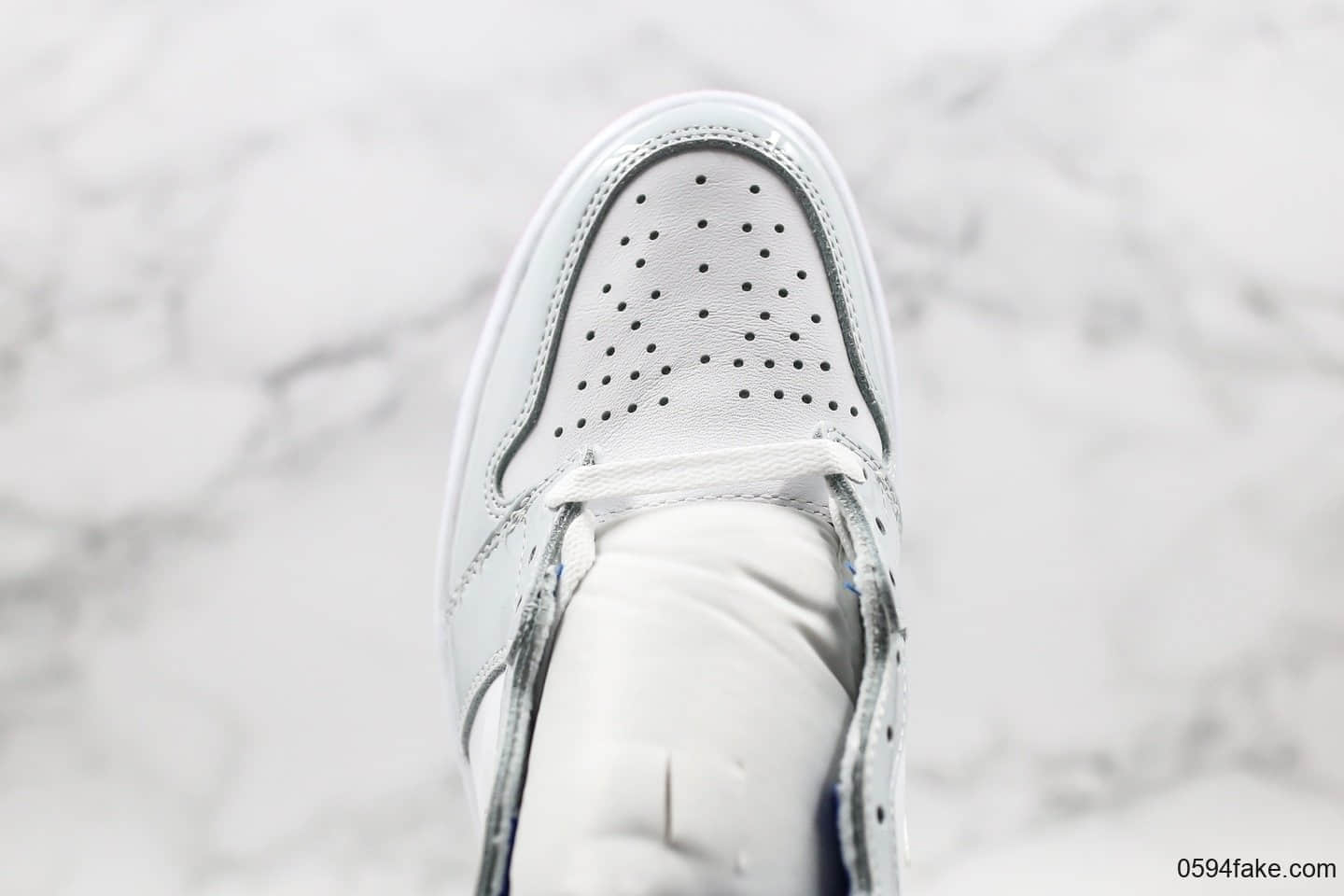 乔丹Air Jordan 1 High Zoom R2T纯原版本赛车蓝白配色AJ1原厂皮料原档案数据开发 货号:CK6637-104