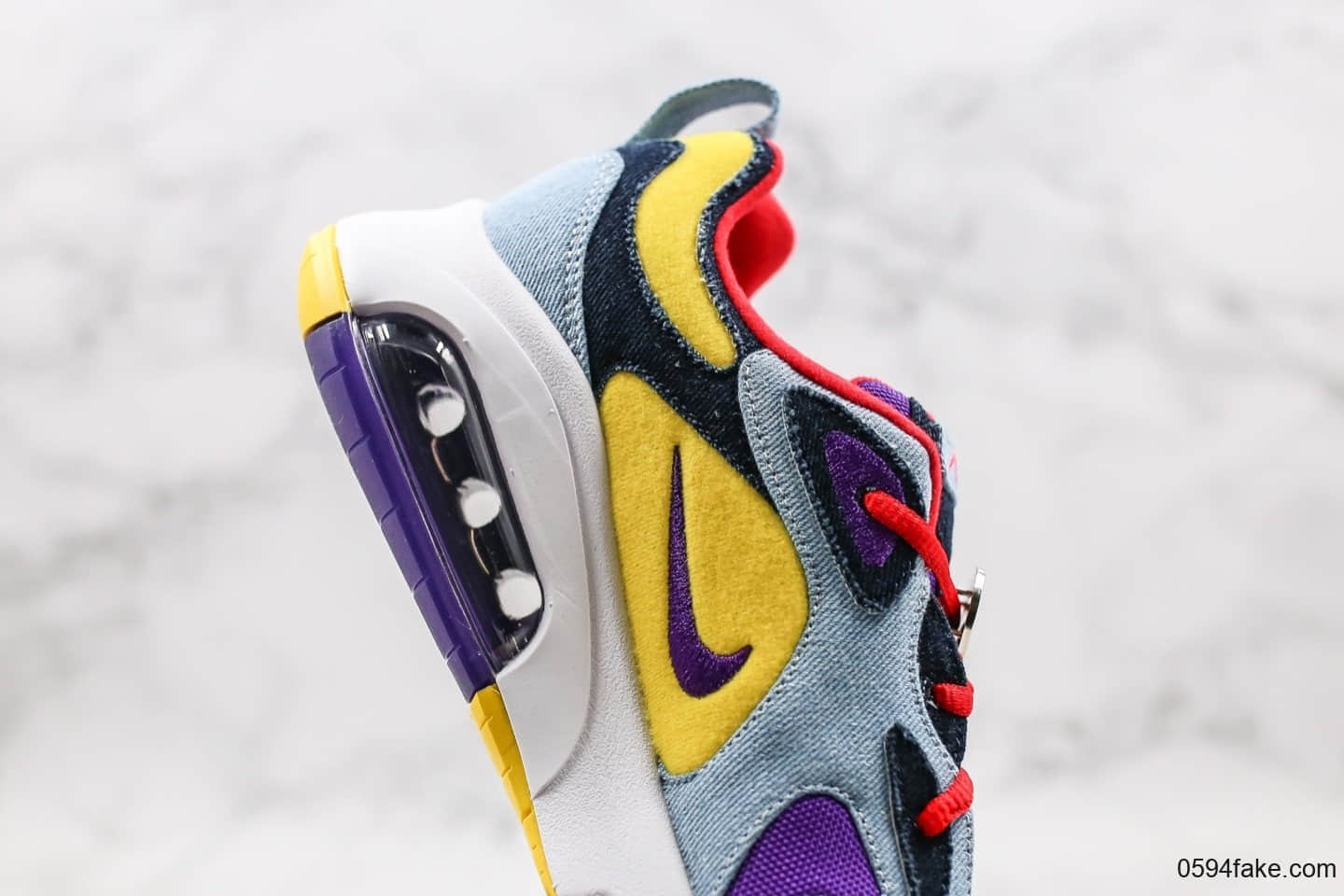 耐克Nike Air Max 200纯原版本max200气垫鞋彩虹鸳鸯牛仔蓝紫原厂内置可视气垫原盒原标 货号:CK5668-600