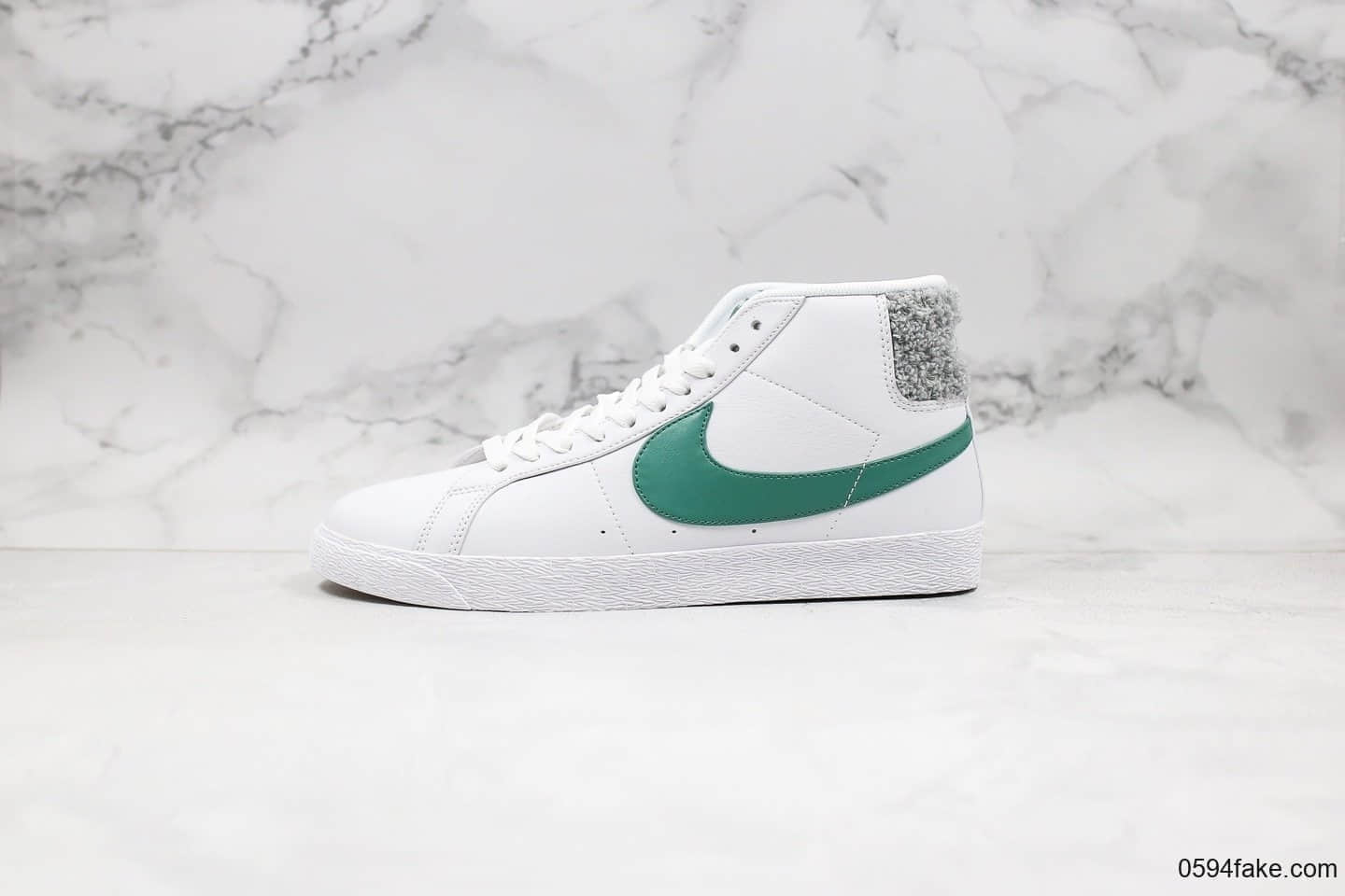 耐克NIKE SB ZOOM BLAZER MID PRM纯原版本中帮开拓者绒毛尾巴绿钩原厂面料原档案数据开发 货号:CJ6983-100