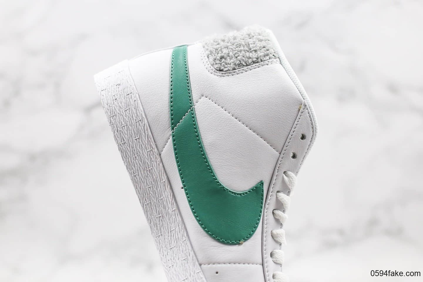 耐克NIKE SB ZOOM BLAZER MID PRM纯原版本中帮开拓者绒毛尾巴绿钩原厂面料原档案数据开发 货号:CJ6983-100