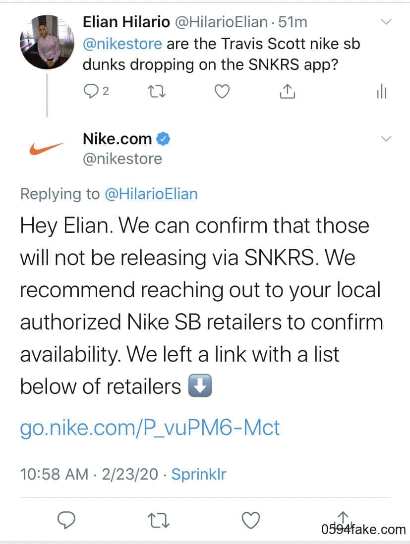 官宣!Travis Scott x Nike SB Dunk Low不在SNKRS发售! 货号:CT5053-001