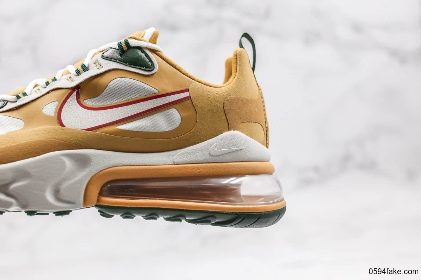 耐克Nike Air Max 270 React Bauhaus纯原版本Max270气垫鞋棕绿色内置原厂半掌气垫原楦头原纸板打造 货号:AO4971-700