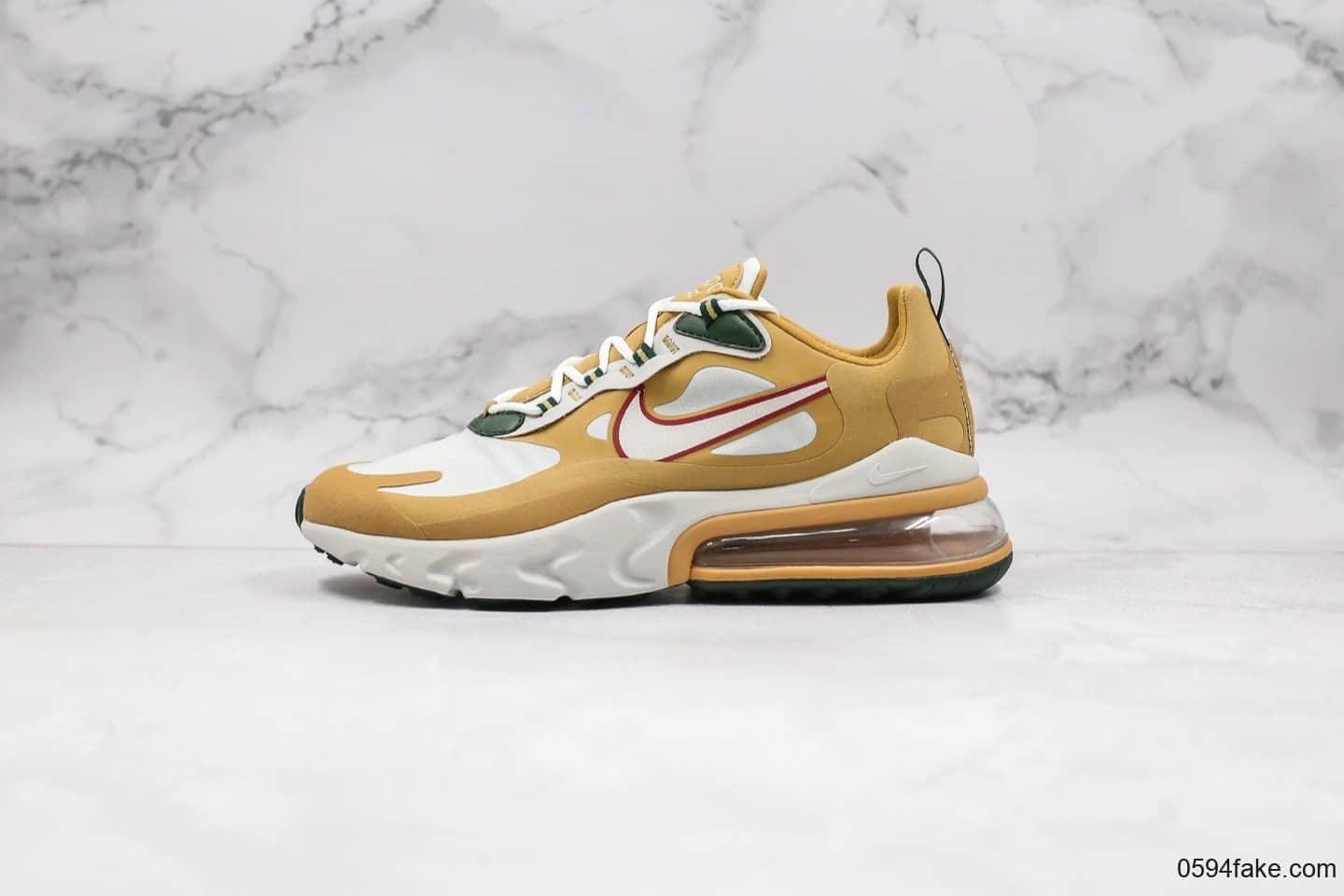 耐克Nike Air Max 270 React Bauhaus纯原版本Max270气垫鞋棕绿色内置原厂半掌气垫原楦头原纸板打造 货号:AO4971-700