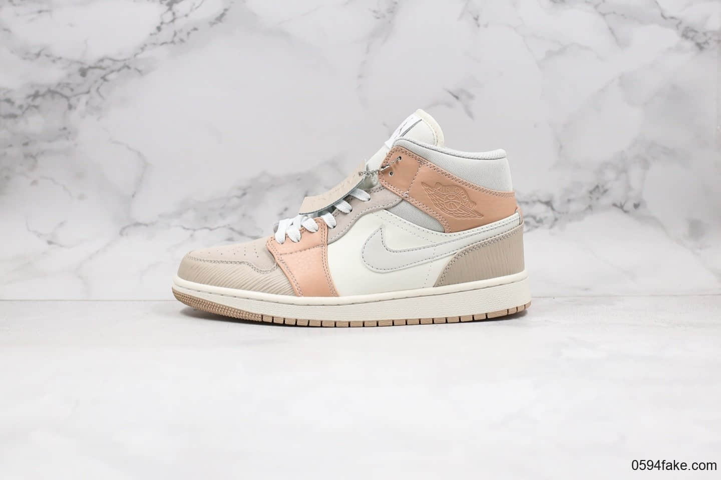 乔丹Air Jordan 1 mid Milan纯原版本米兰中帮AJ1卡其粉原厂面料原档案数据开发 (ID:29148) - 图片1