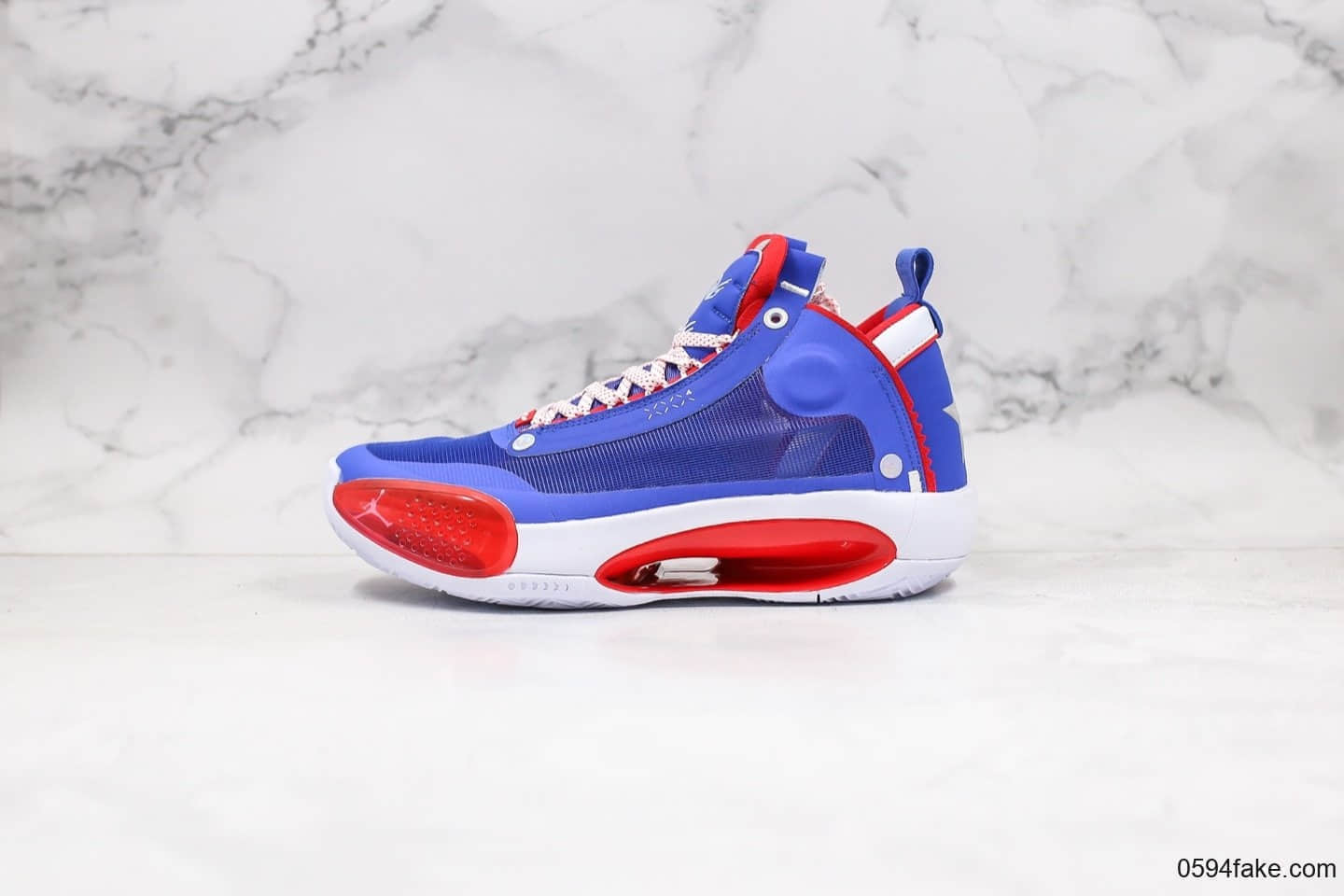 乔丹Air Jordan 34公司级版本实战篮球鞋AJ34红蓝白配色原装原盒包装 货号:BQ3381-123