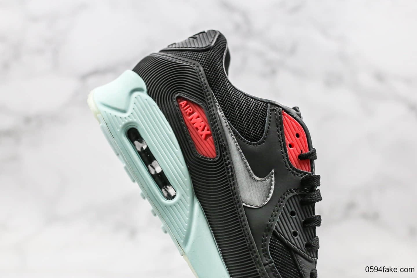 耐克Nike Air Max 90 Essential纯原版本气垫复古跑鞋黑红薄荷绿唱片配色原盒原标市售最高版本 货号:CK0902-001