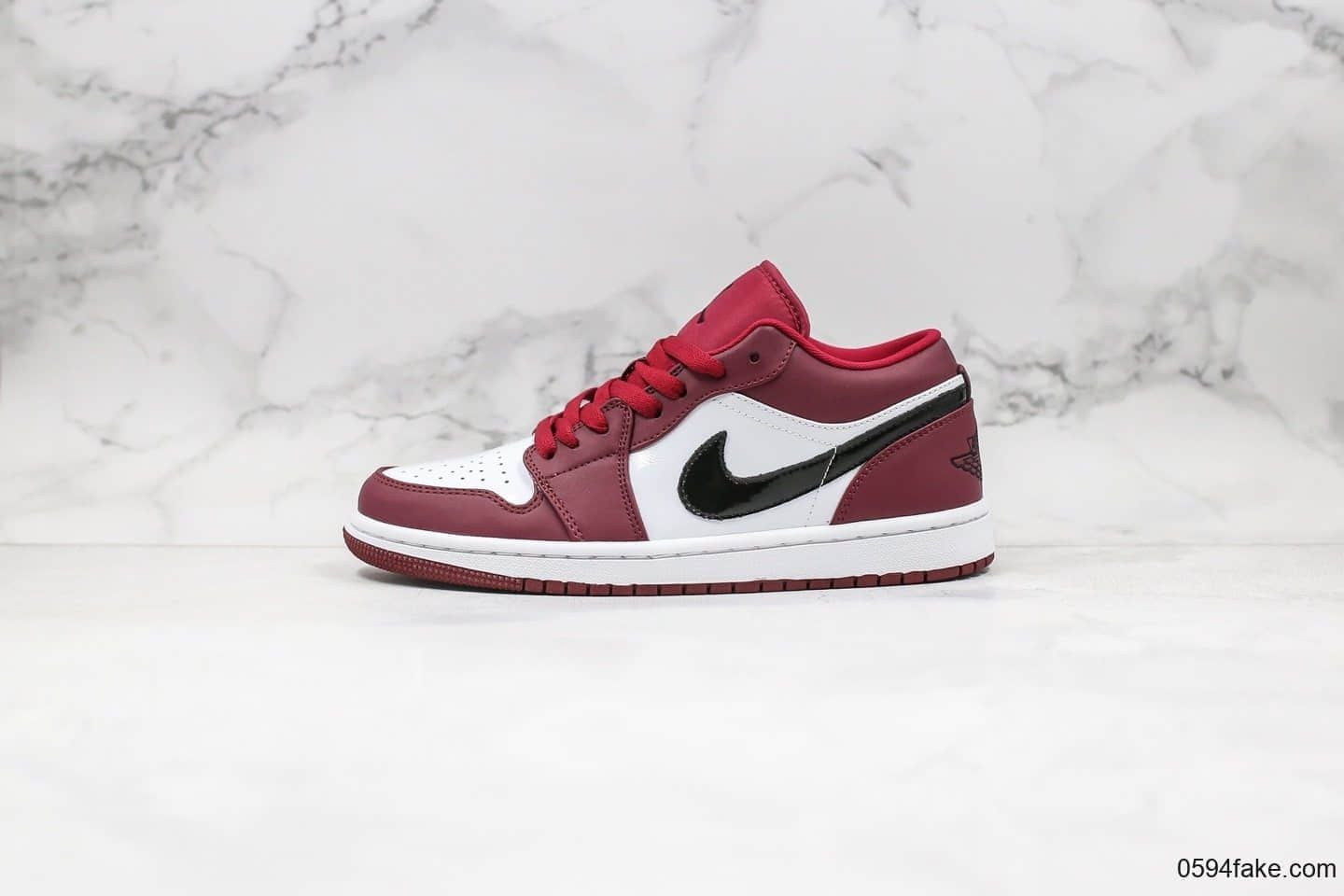 乔丹Air Jordan 1 Low “Noble Red”纯原版本低帮AJ1玫瑰酒红配色原鞋开模 (ID:30266) - 图片1