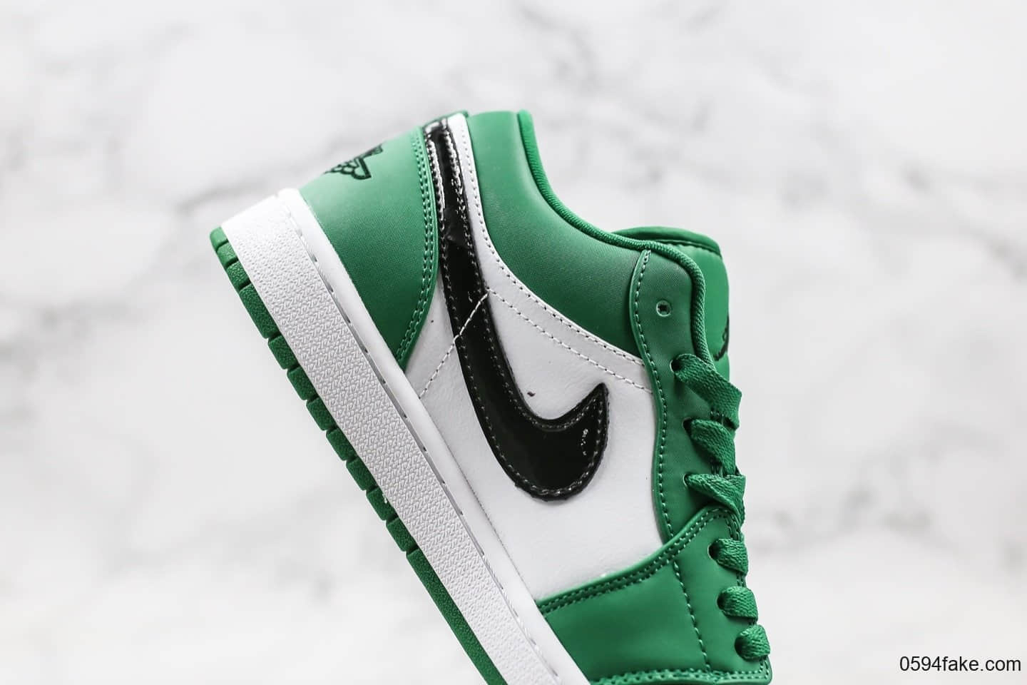 乔丹Air Jordan 1 Low纯原版本低帮AJ1小凯尔特人白绿配色头层原裁片 货号:553558-301