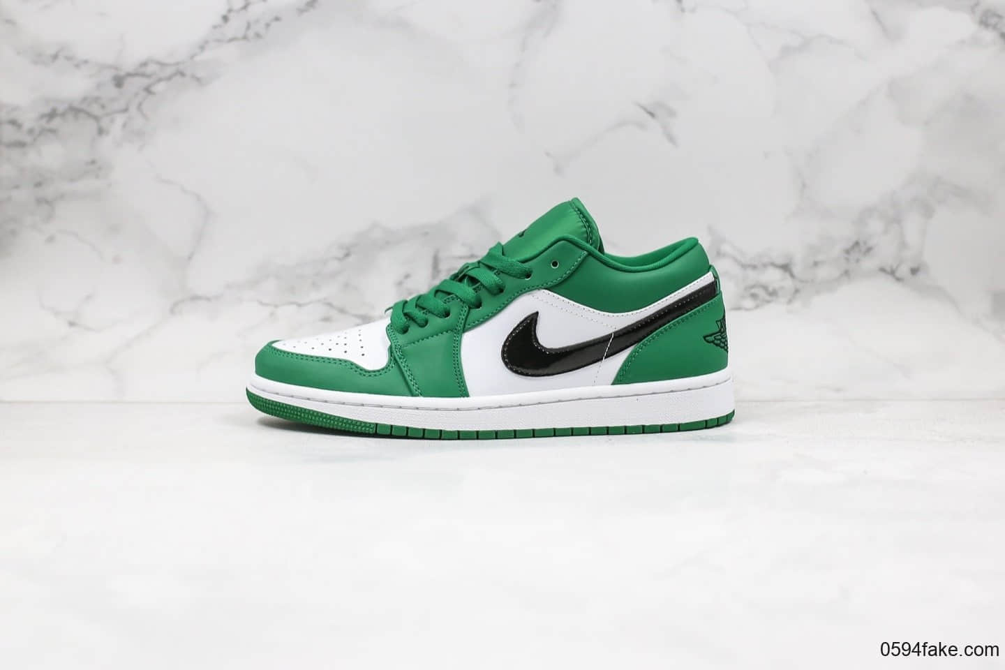 乔丹Air Jordan 1 Low纯原版本低帮AJ1小凯尔特人白绿配色头层原裁片 货号:553558-301
