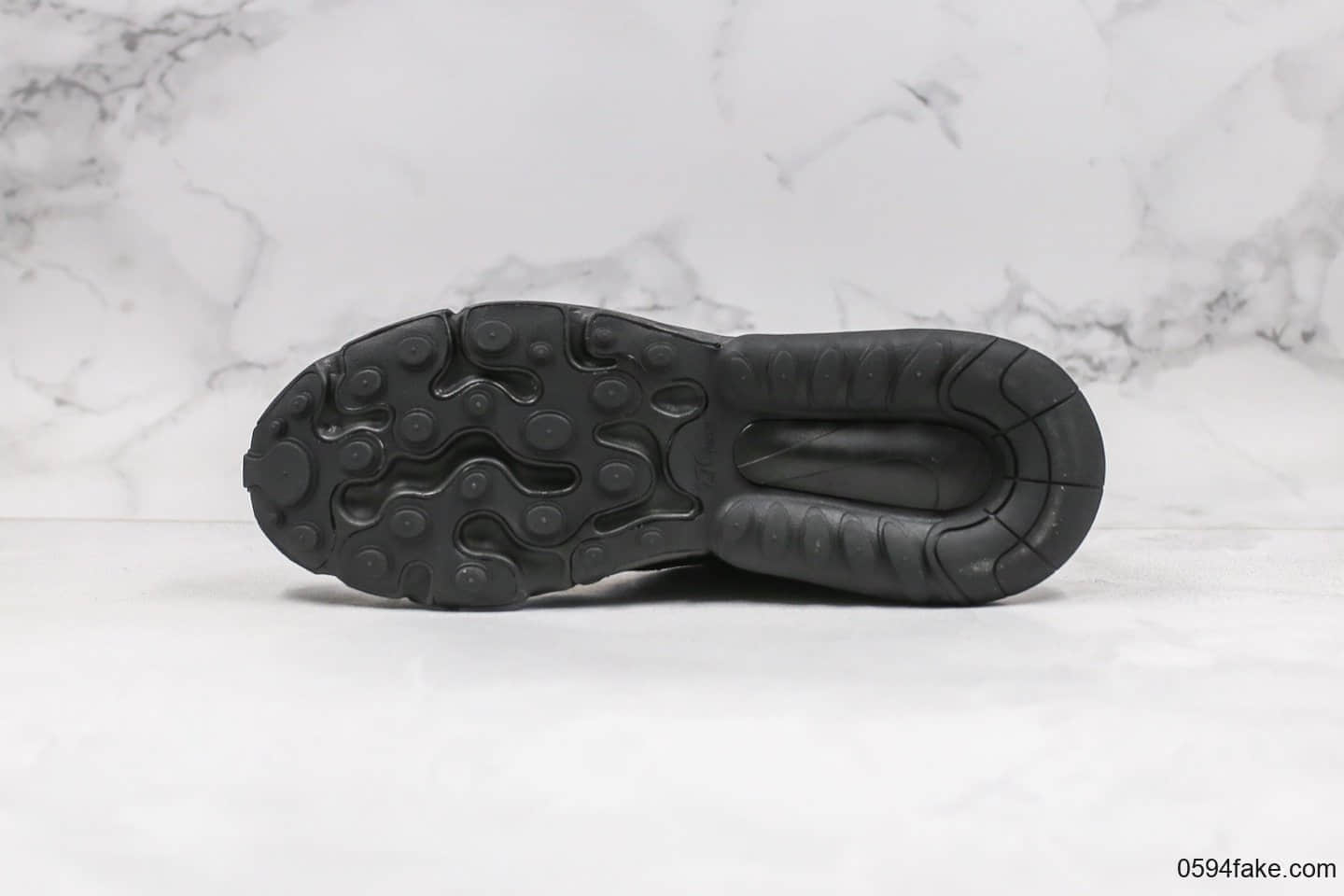 耐克Nike Air Max 270 React纯原版本气垫鞋纯黑内置芯片正确电绣工艺原楦头原纸板打造 货号:AO4971-003