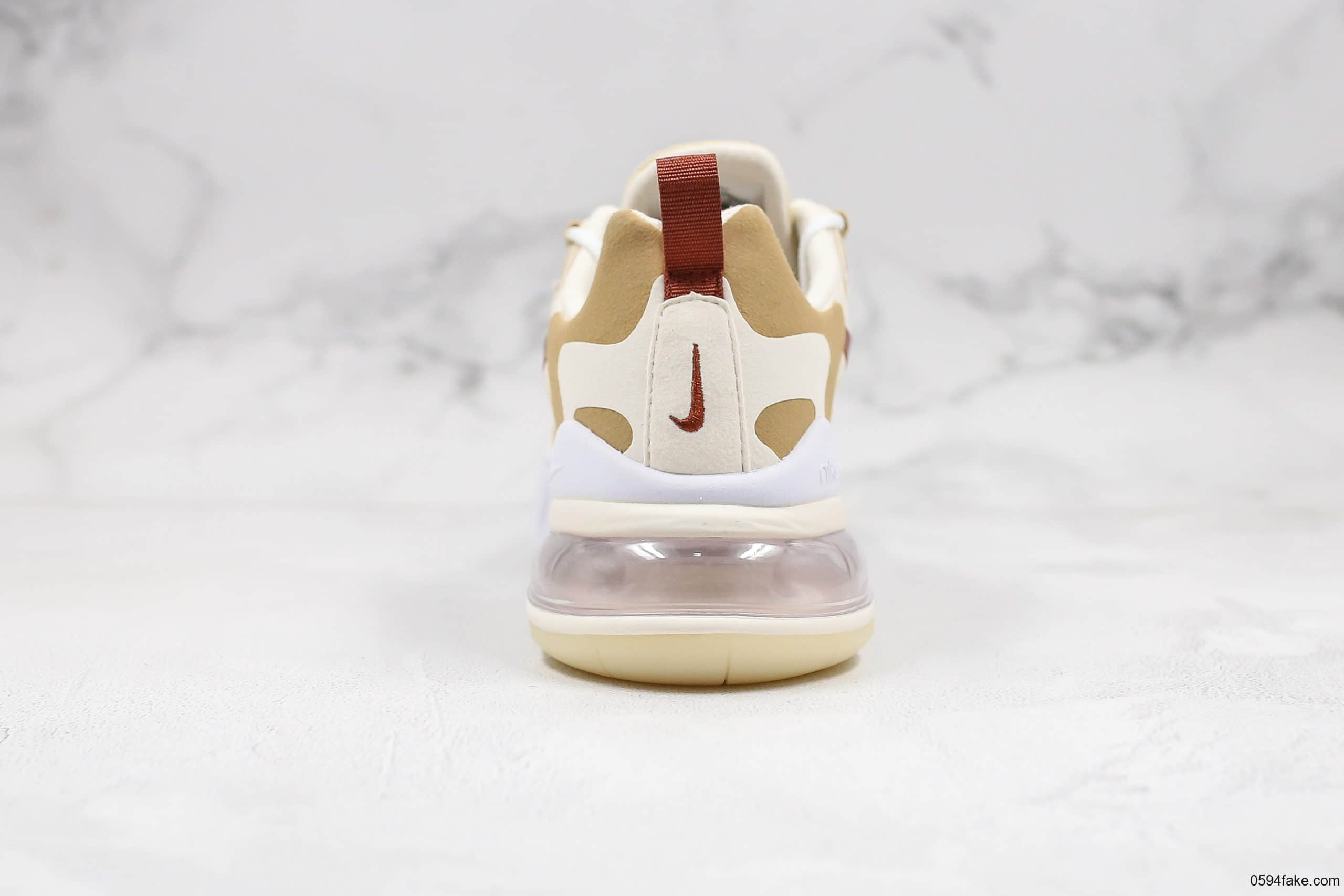 耐克Nike Air Max 270 React WMNS纯原版本气垫鞋小麦配色市面最高品质 货号:AT6174-700