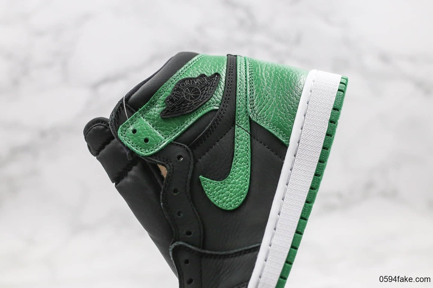 乔丹Air Jordan 1 High og纯原版本高帮AJ1新黑绿脚趾正确后跟定型工艺原盒原标 货号:555088-030