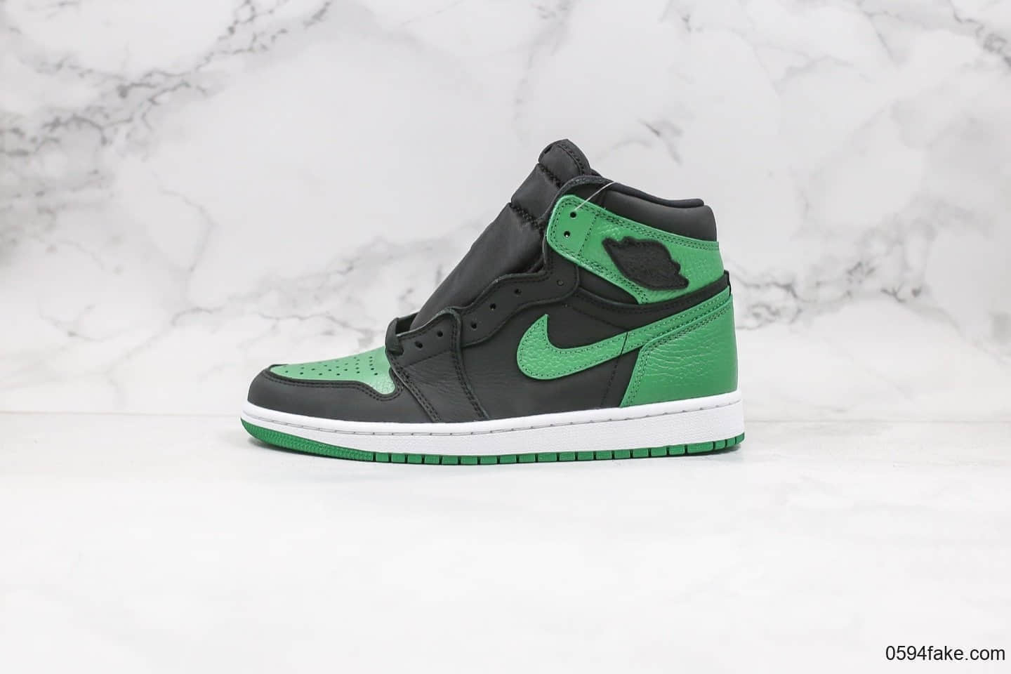 乔丹Air Jordan 1 High og纯原版本高帮AJ1新黑绿脚趾正确后跟定型工艺原盒原标 货号:555088-030