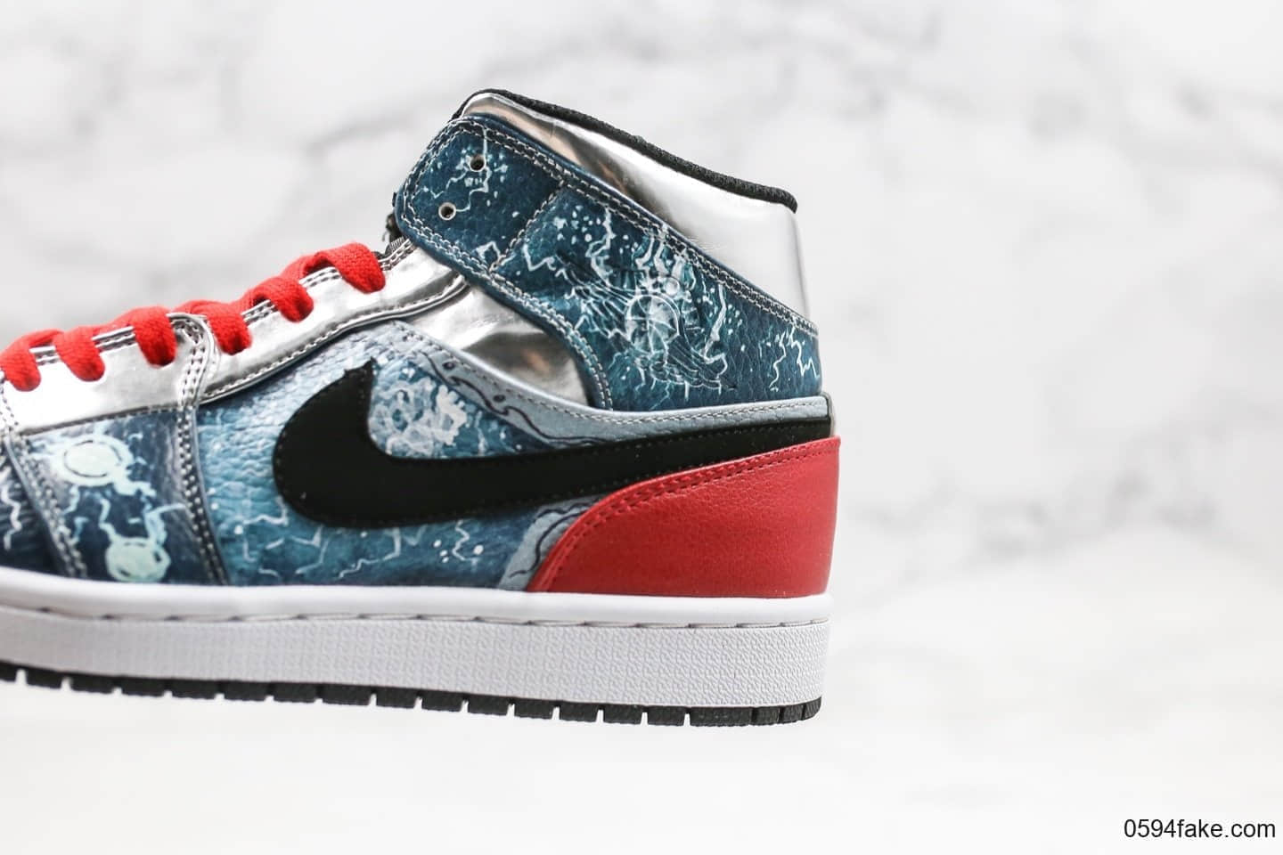 乔丹Air Jordan 1 Marvel Thor纯原版本中帮AJ1美国漫威联名款雷神配色正确卡色后跟定型 货号:556297-023