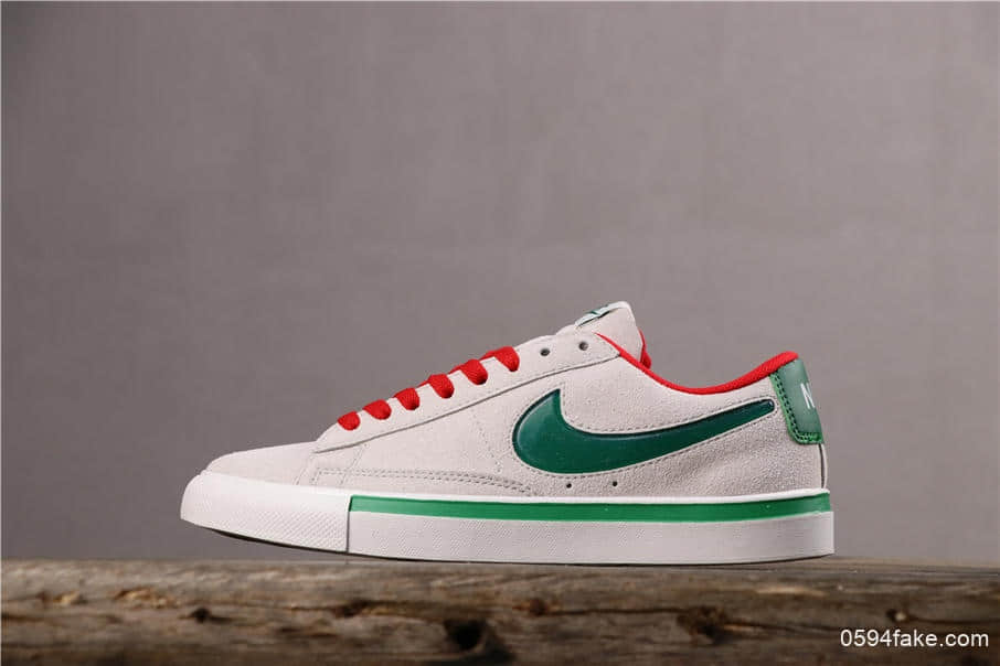 Nike Blazer Low 耐克公司级开拓者灰绿果冻勾全新翻毛皮复刻鞋时尚低帮板鞋 (ID:3100) - 图片1