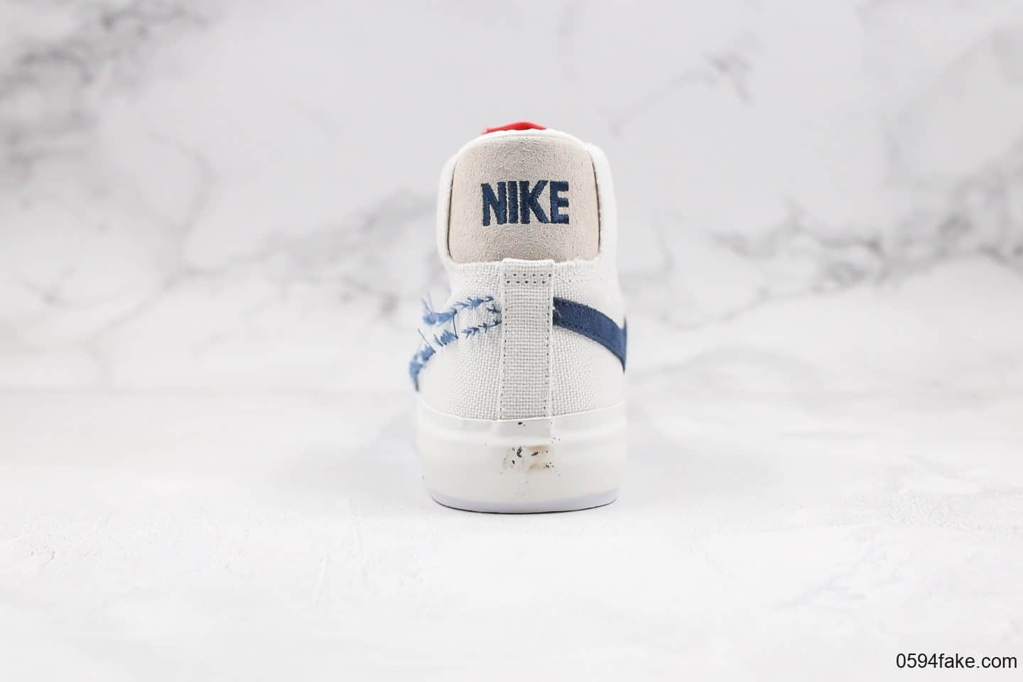 耐克Nike SB Zoom Blazer Mid Edge Hack Pack纯原版本开拓者SB高帮解构拆线大钩白灰深蓝红配色内置Zoom气垫 货号:CI3833-100