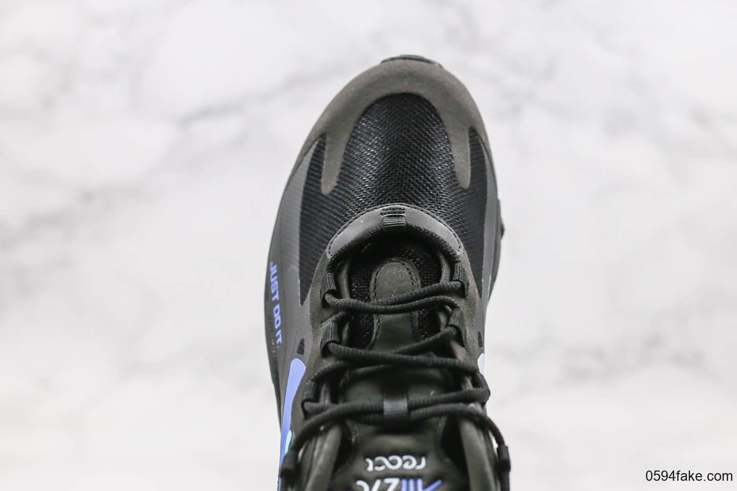 耐克Nike Air Max 270 React Bauhaus纯原版本瑞亚气垫鞋Max270黑蓝色内置真实气垫一比一打造 货号:CT2203-001