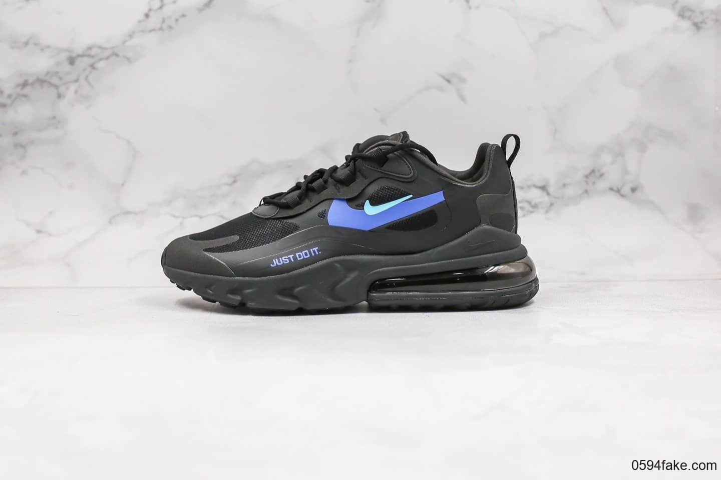 耐克Nike Air Max 270 React Bauhaus纯原版本瑞亚气垫鞋Max270黑蓝色内置真实气垫一比一打造 货号:CT2203-001