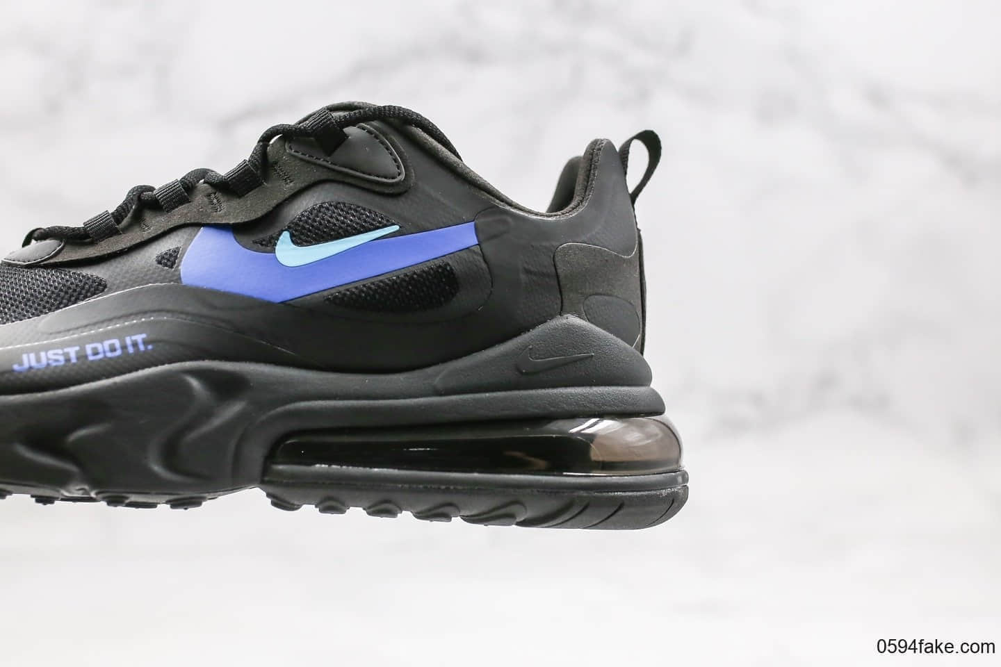 耐克Nike Air Max 270 React Bauhaus纯原版本瑞亚气垫鞋Max270黑蓝色内置真实气垫一比一打造 货号:CT2203-001