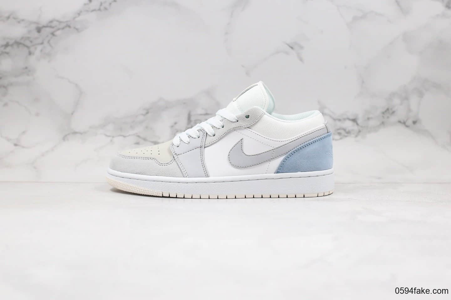 耐克Nike Air jordan 1 low paris纯原版本低帮AJ1小巴黎灰蓝色内置气垫正确卡色原盒原标 (ID:31381) - 图片1