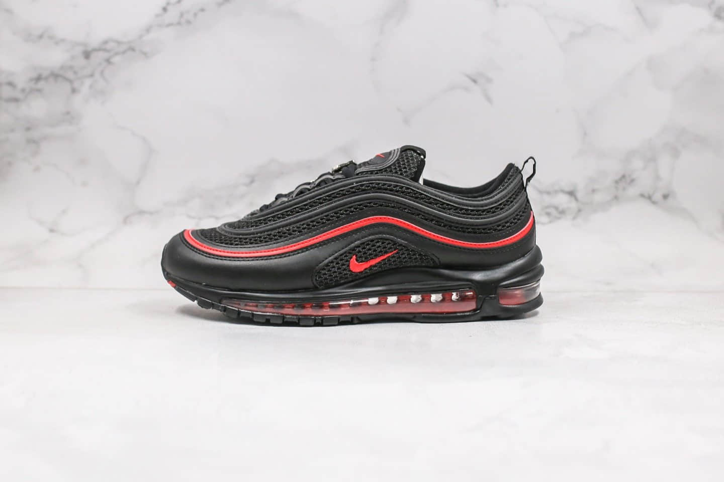 耐克Nike Air Max 97纯原版本子弹气垫鞋黑红色情人节限定内置全掌气垫原盒原标 货号:CU9990-001