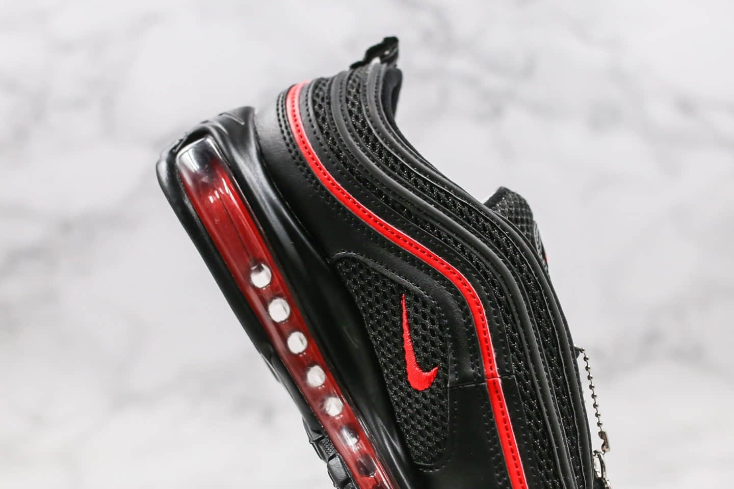 耐克Nike Air Max 97纯原版本子弹气垫鞋黑红色情人节限定内置全掌气垫原盒原标 货号:CU9990-001