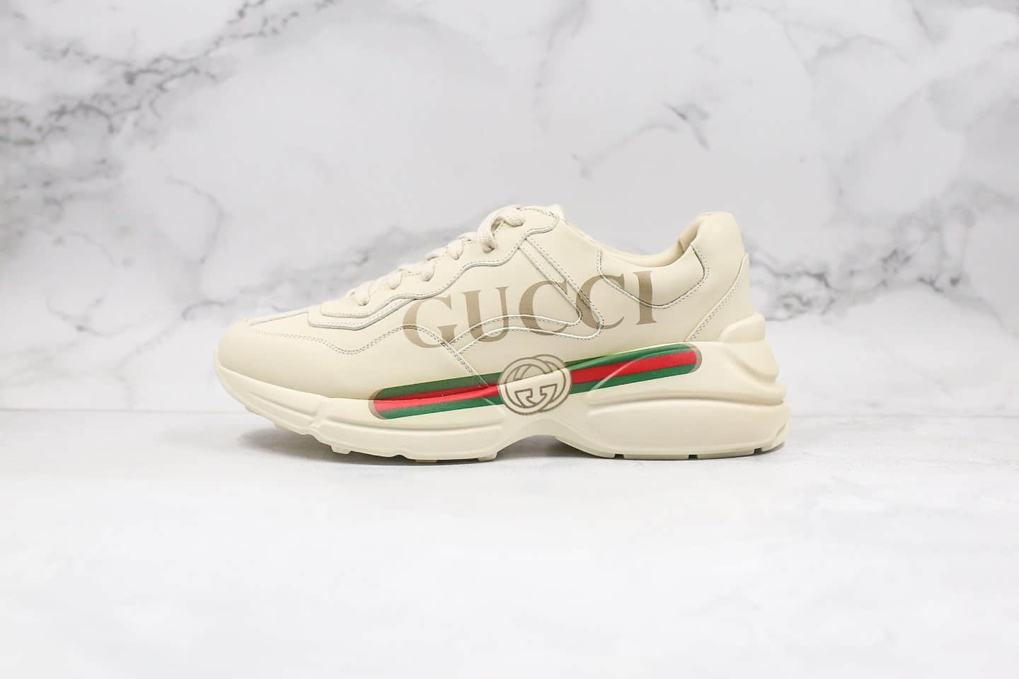 古驰Gucci Rhyton Vintage Trainer Sneaker纯原版本复古老爹鞋5D皮革角状一比一原材料打造内置防伪芯片 (ID:31553) - 图片1