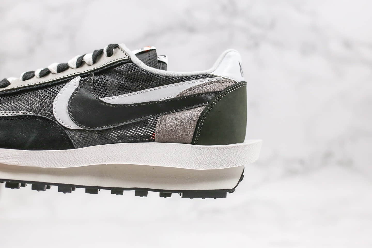 耐克Nike LDV Waffle x Sacai联名款纯原版本华夫重叠设计双钩跑鞋黑灰色原盒原标正确鞋面材质 货号:BV0073-001