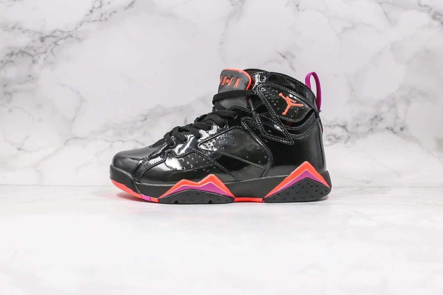 乔丹Air Jordan 7纯原版本高帮AJ7漆皮黑红配色原盒原标原档案数据开发区别市面通货版本 (ID:31989) - 图片1