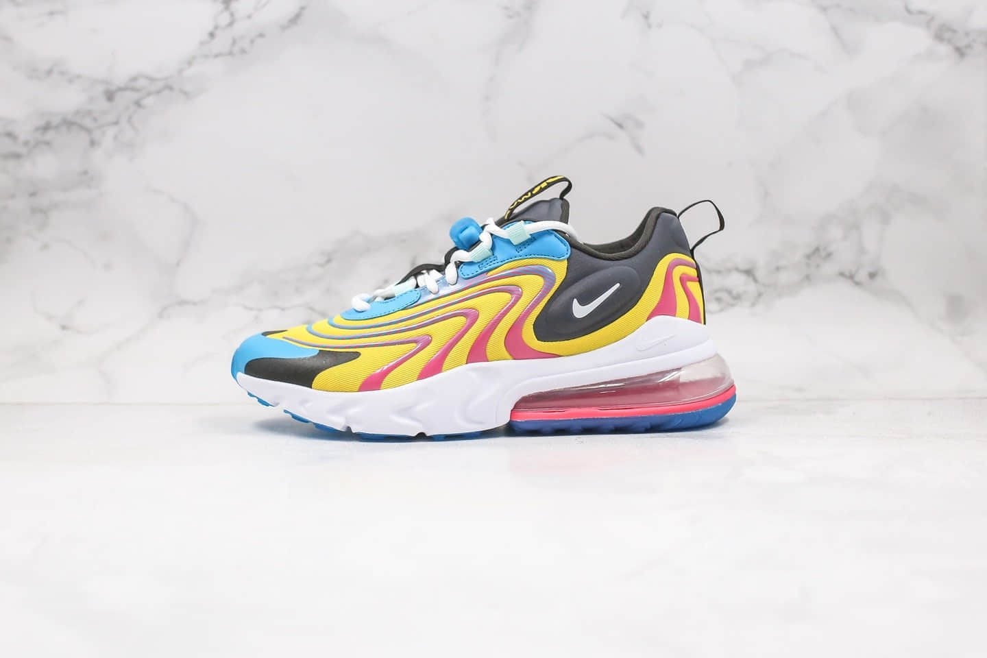 耐克Nike Air Max 270 Retro eng纯原版本气垫鞋Max270三代限量版彩虹黄蓝色搭载后半掌真Air大气垫缓震 货号:CD0113-400