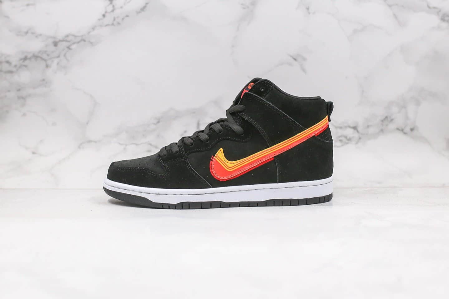 耐克Nike SB Dunk High纯原版本高帮公路旅行黑橙黄钩配色内置Zoom气垫原盒原标 货号:BQ6826-003