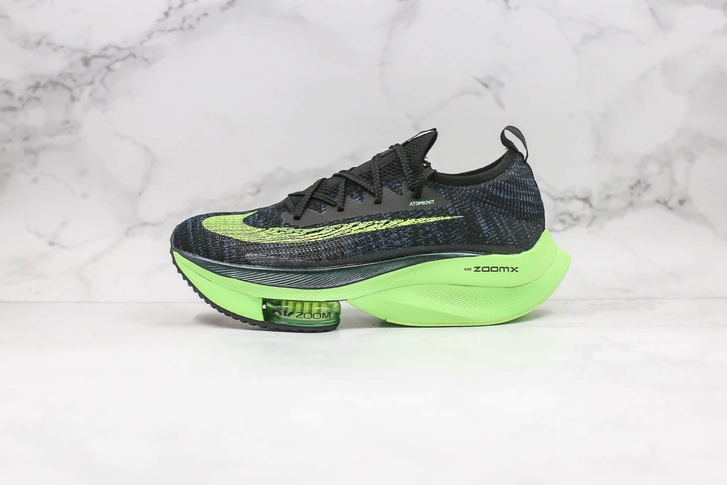 耐克Nike Air Zoom Tempo Next% x OFF-WHITE纯原版本联名款厚底增高鞋黑绿色内置可视Zoom气垫原厂一比一打造 货号:CI9925-400