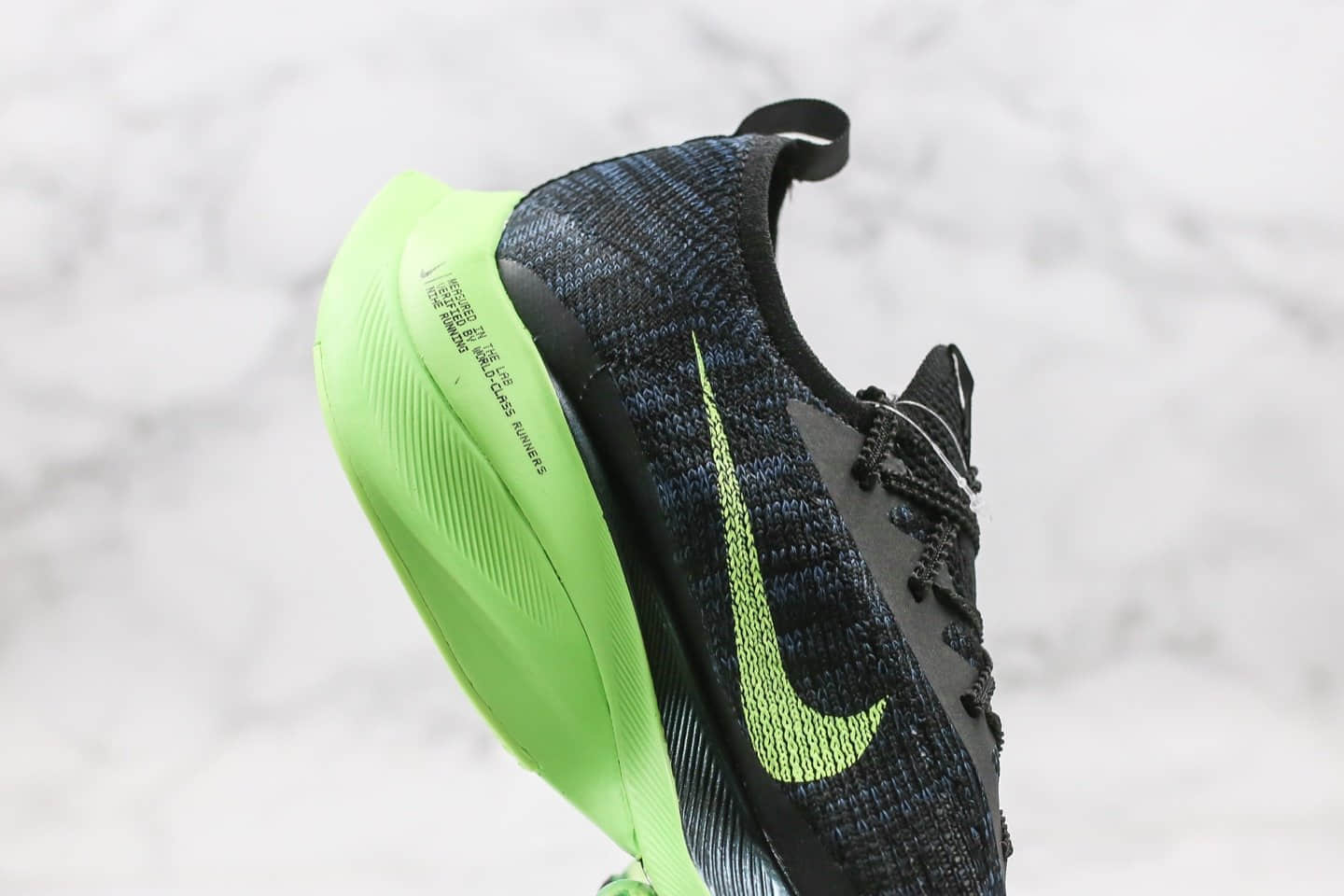 耐克Nike Air Zoom Tempo Next% x OFF-WHITE纯原版本联名款厚底增高鞋黑绿色内置可视Zoom气垫原厂一比一打造 货号:CI9925-400