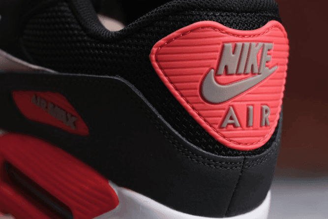Nike Air Max 90 ESSENTIAL黑白粉 耐克透明气垫网布运动鞋 货号:537384-006