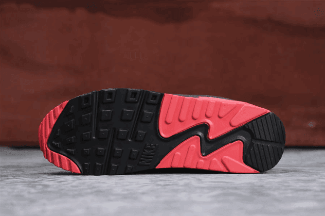 Nike Air Max 90 ESSENTIAL黑白粉 耐克透明气垫网布运动鞋 货号:537384-006