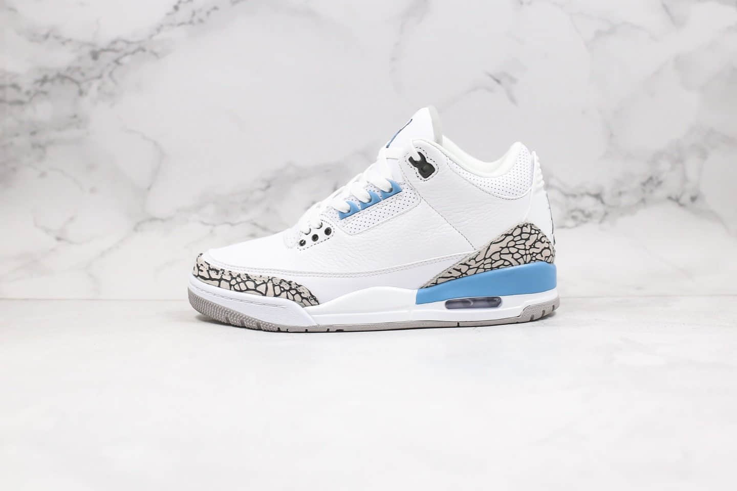 乔丹Air Jordan 3 UNC纯原版本北卡蓝配色AJ3原盒原标内置气垫区别市面通货版本 (ID:32636) - 图片1