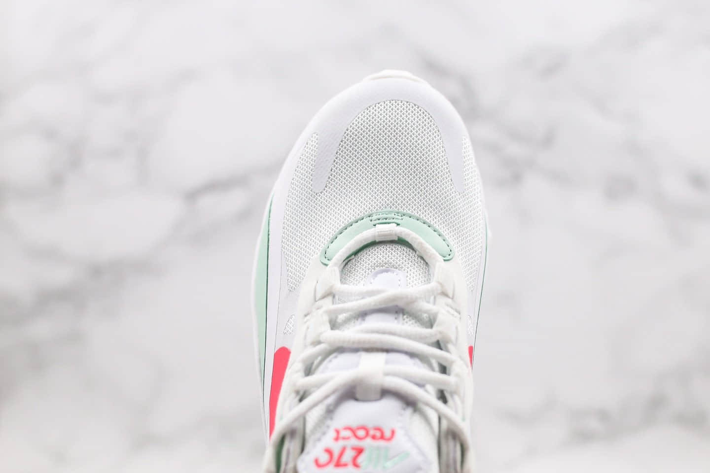 耐克Nike Air Max 270 React纯原版本瑞亚气垫慢跑鞋Max270粉绿色真小潘气垫原盒原标 货号:CV3025-100