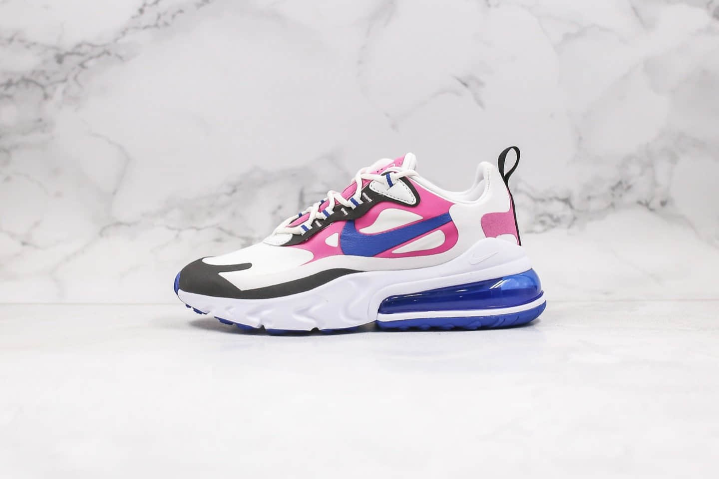 耐克Nike Air Max 270 React纯原版本气垫慢跑鞋Max270蓝粉色原厂小潘气垫搭载高弹MD大底 (ID:32874) - 图片1