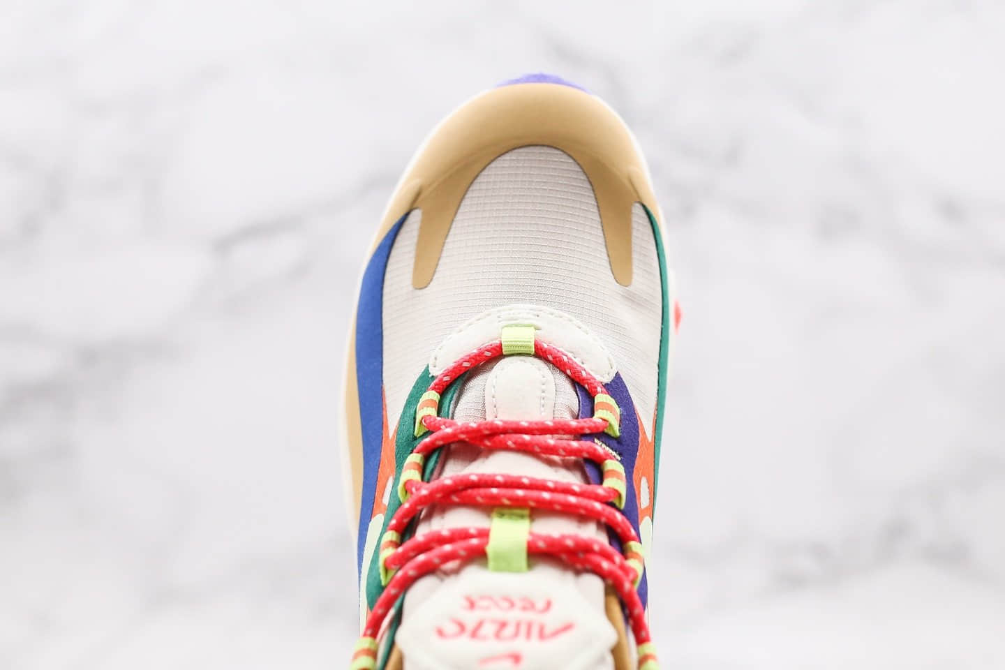 耐克Nike Air Max 270 React Bauhaus纯原版本半掌气垫鞋Max270棕橙亮蓝色内置真小潘气垫 货号:CQ4805-071