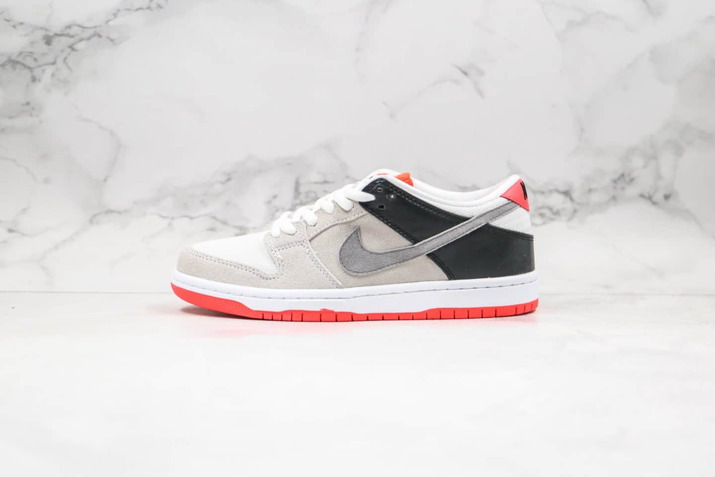 耐克Nike Dunk SB Low Pro ISO纯原版本低帮DUNK板鞋灰黑红色红外线配色内置Zoom气垫原鞋一比一开模打造 (ID:33100) - 图片1