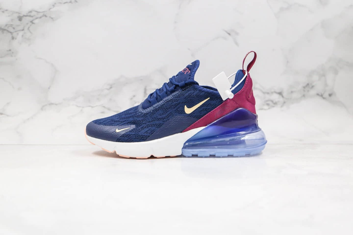耐克Nike Air Max 270公司级版本气垫跑鞋蓝紫酒红配色原底气垫 货号:AH6789-402
