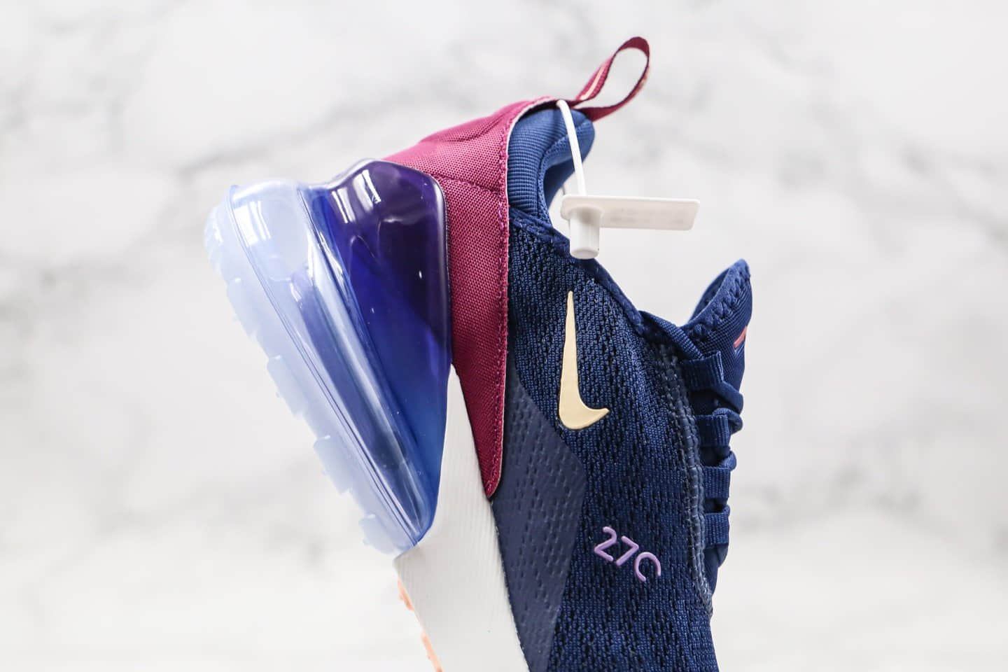 耐克Nike Air Max 270公司级版本气垫跑鞋蓝紫酒红配色原底气垫 货号:AH6789-402