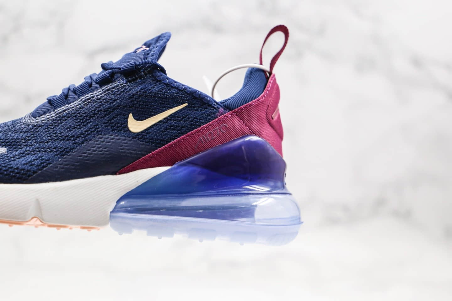耐克Nike Air Max 270公司级版本气垫跑鞋蓝紫酒红配色原底气垫 货号:AH6789-402