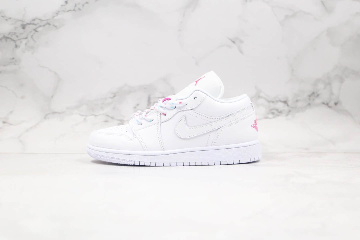 乔丹Air Jordan 1 Low纯原版本低帮AJ1白桃红糖果色内置气垫模块正确头层材质 (ID:33504) - 图片1