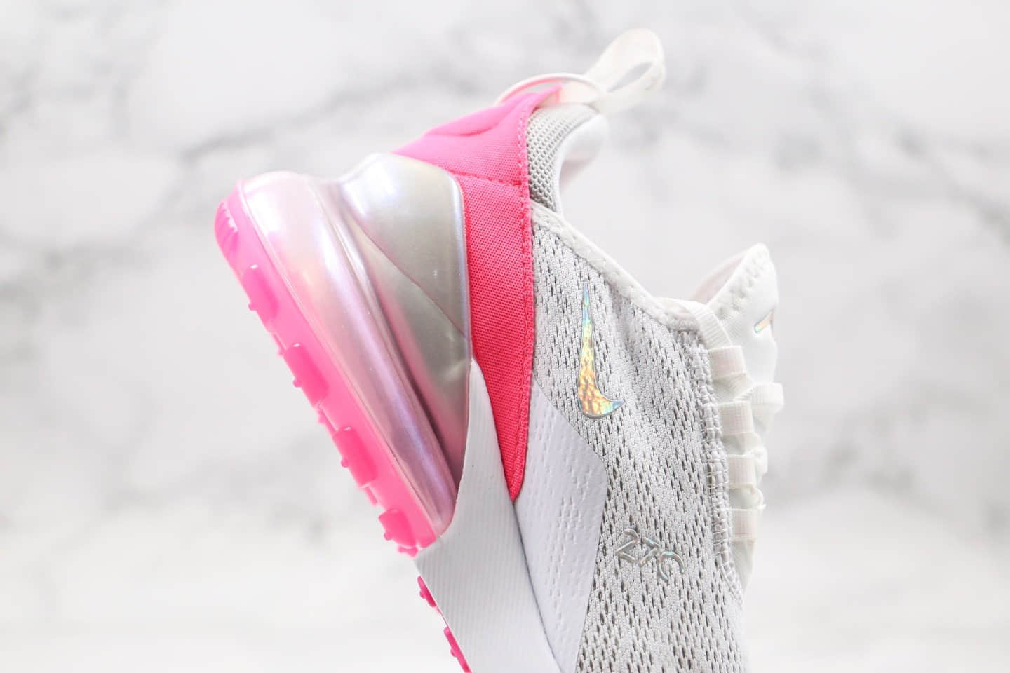 耐克Nike Air Max 270气垫鞋白粉色纯原版本内置真小潘气垫原档案数据开发 货号:CI1963-191