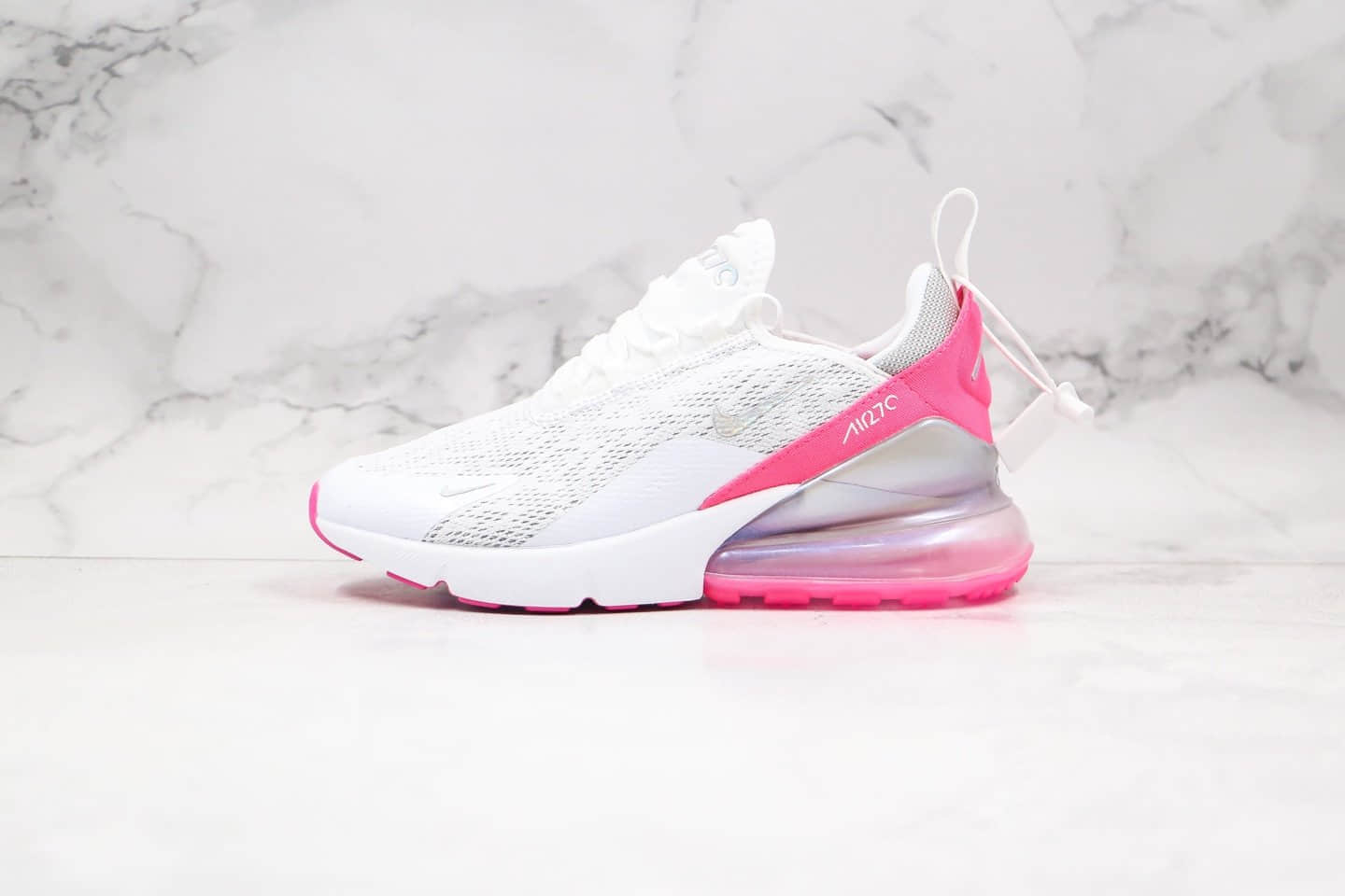 耐克Nike Air Max 270气垫鞋白粉色纯原版本内置真小潘气垫原档案数据开发 货号:CI1963-191